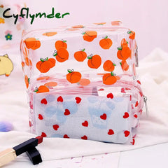 Cyflymder Back To School 1 Pc Transparent Pencil Case Korean Style Clear Box Colorful Cosmetic Bag