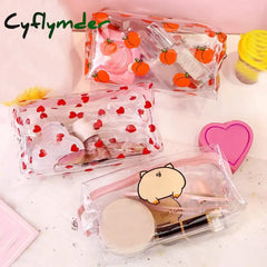 Cyflymder Back To School 1 Pc Transparent Pencil Case Korean Style Clear Box Colorful Cosmetic Bag