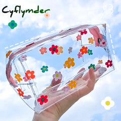 Cyflymder Back To School 1 Pc Transparent Pencil Case Korean Style Clear Box Colorful Cosmetic Bag