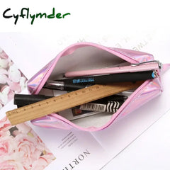 Cyflymder Back To School 1 Pcs Kawaii Pencil Case Laser Girl’s Heart Is Simple School Box