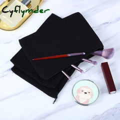 Cyflymder Back To School 10Pack Blank Diy Craft Bag Canvas Pencil Case Makeup Bags Zipper Pouch
