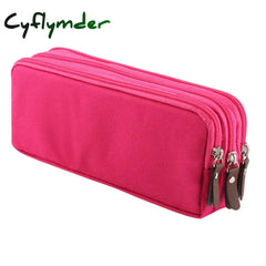 Cyflymder Back To School 3 Zippers Pencil Case School Supplies Trousse Scolaire Korean Stationery