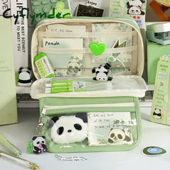 Cyflymder Back To School 9 Layers Pencil Case Trousse Pouch Transparent Piornik Large Capacity