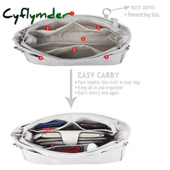 Cyflymder Back To School Bag Organiser Insert Handbag Pouch For Women Cosmetic Large Purse Tote Medi