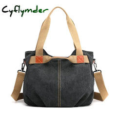 Cyflymder Back To School Canvas Hobos Bag Women Handbags Female Designer Large Capacity Leisure