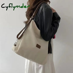 Cyflymder Back To School Canvas Tote Bag Women’s New High Capacity And Minimalist College Style