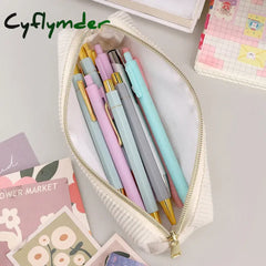 Cyflymder Back To School Corduroy Pencil Case Trousse School Supplies Large Capacity Soft Solid