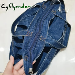 Cyflymder Back To School Denim Shoulder Bags For Women Casual Jeans Designer Tote Crosbody Luxury