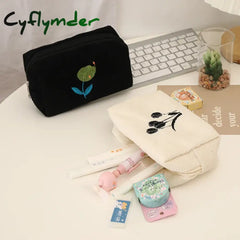 Cyflymder Back To School Flowers Pencil Case School Supplies Large Capacity Pencilcase Estuches