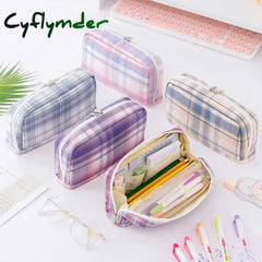 Cyflymder Back To School Grid Pencil Case Kawaii Stationery Pencils Large Capacity Estuche Escolar