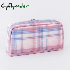 Cyflymder Back To School Grid Pencil Case Kawaii Stationery Pencils Large Capacity Estuche Escolar