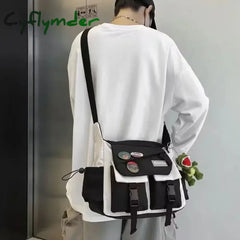 Cyflymder Back To School Harajuku Men Nylon Crossbody Bags For Women Messenger Bag Girls School