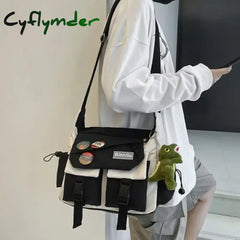 Cyflymder Back To School Harajuku Men Nylon Crossbody Bags For Women Messenger Bag Girls School