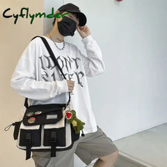 Cyflymder Back To School Harajuku Men Nylon Crossbody Bags For Women Messenger Bag Girls School