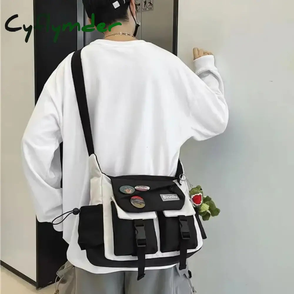 BACK TO SCHOOL Harajuku Men Nylon Crossbody Bags for Women Messenger Bag Girls School Book Bags Youth Canvas Handbags Shoulder Bag Sac Bolsas