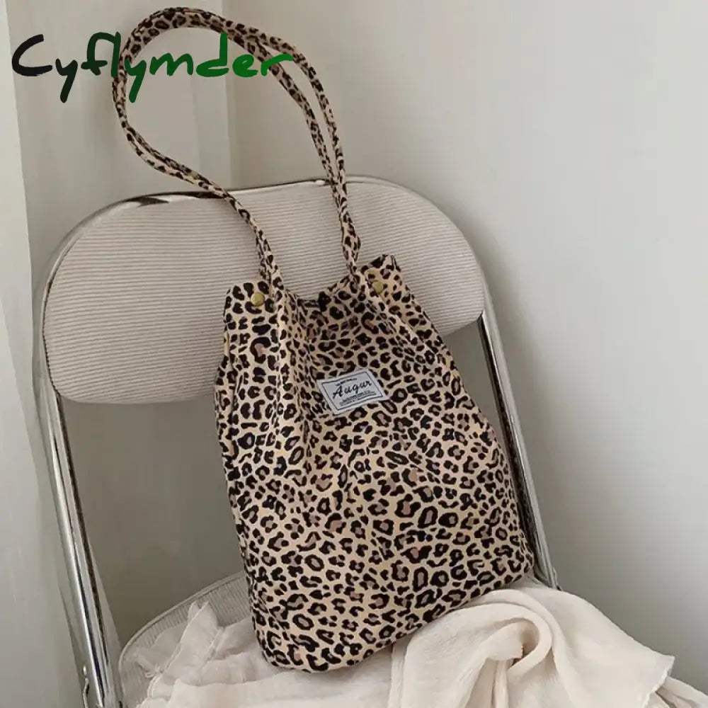 BACK TO SCHOOL Korean Chic Big Casual Tote Bag Leopard Shoulder Bag Ladies Canvas Bag New Shopping Bag Student Print Handbag Bolsa Mujer