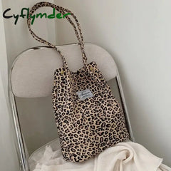 BACK TO SCHOOL Korean Chic Big Casual Tote Bag Leopard Shoulder Bag Ladies Canvas Bag New Shopping Bag Student Print Handbag Bolsa Mujer
