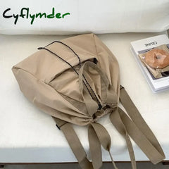 Cyflymder Back To School Korean Drawstring Backpacks Shoulder Bag Large Capacity Nylon School Women