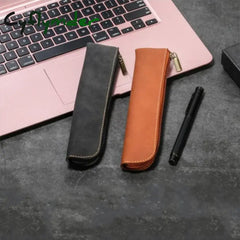 Cyflymder Back To School Large Capacity Pencil Bag Pu Leather Pen Sleeve Protective Cover Zipper