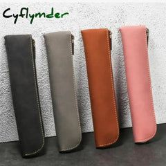 Cyflymder Back To School Large Capacity Pencil Bag Pu Leather Pen Sleeve Protective Cover Zipper