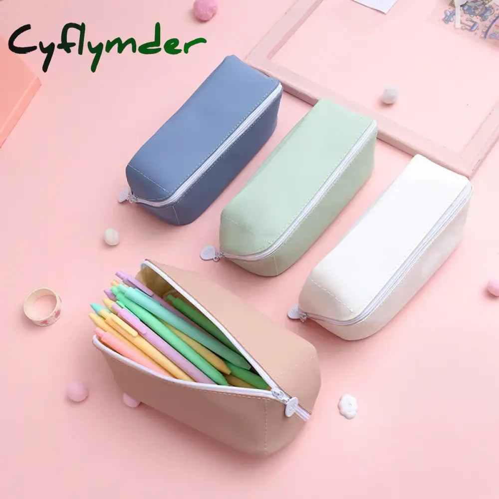 BACK TO SCHOOL Large Capacity Pencil Case Cartucheras Escolares Pencil Cases Pu Leather Pencil Pouch Kalemlik School Supplies Pencilcase