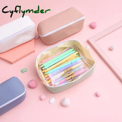 Cyflymder Back To School Large Capacity Pencil Case Cartucheras Escolares Cases Pu Leather Pouch