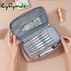 Cyflymder Back To School Large Capacity Pencil Case Estuches Escolares Pencilcase Stationery Solid