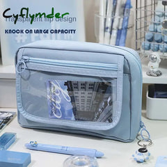 Cyflymder Back To School Large Capacity Pencil Case Kawaii Cute Cases Student Pen Big School