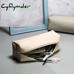 BACK TO SCHOOL Large Capacity PU Leather Pencil Bag Cute Pen Case Stationery Holder Storage Box Zipper Pencil Pouch Student School Supplies
