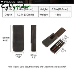Cyflymder Back To School Luxury Genuine Leather 3 Slots Pen Case With Removable Tray Holder Pencil