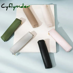 Cyflymder Back To School Luxury Pu Leather Pencil Case School Cases Bag Small Pen Bags Stationery