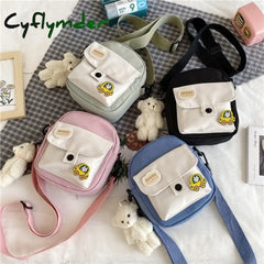 Cyflymder Back To School Mini Crossbody Bag For Women Fashion Small Female Canvas Shoulder Bags