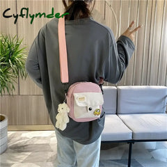 Cyflymder Back To School Mini Crossbody Bag For Women Fashion Small Female Canvas Shoulder Bags