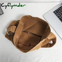 Cyflymder Back To School Minimalist Style Solid Shoulder Bags 100% Cotton Unisex Crossbody Canvas
