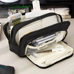 Cyflymder Back To School Multilayers Pencil Big Bags Aesthetic School Cases Large Capacity Pen Case