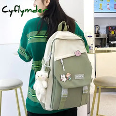 Cyflymder Back To School Nylon Book Bag Boys Girls Backpack Multifunctional Waterproof Large
