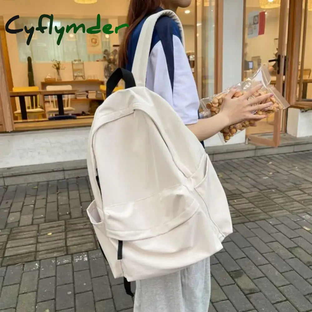 BACK TO SCHOOL Nylon Versatile Backpack Black Grey White Red Waterproof Computer Bag Washable Large Capacity School Student Backpack Unisex