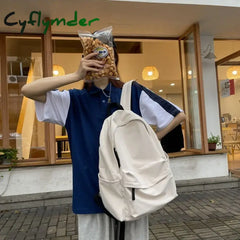 Cyflymder Back To School Nylon Versatile Backpack Black Grey White Red Waterproof Computer Bag