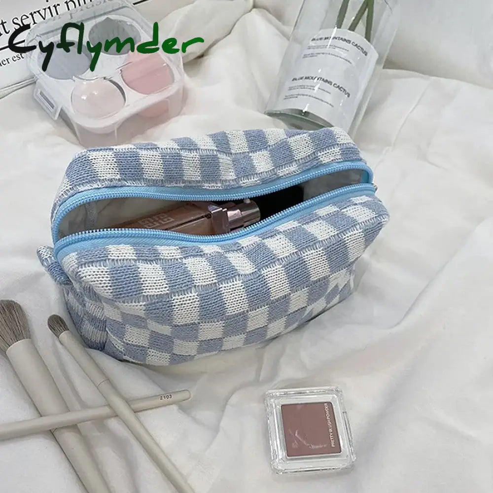 Cute Pencil Case Storage bag Cosmetic Bag Large capacity Knitting INS Korean Stationery school Supplies