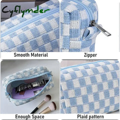 Cyflymder Back To School Outfit Cute Pencil Case Storage Bag Cosmetic Bag Large Capacity Knitting