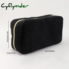 Cyflymder Back To School Pencil Case Black Estuche Escolar Pouch Corduroy Large Capacity Pen School