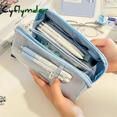 Cyflymder Back To School Pencil Case Large Capacity Pen Estuches Escolares Kalemlik Astuccio Kawaii