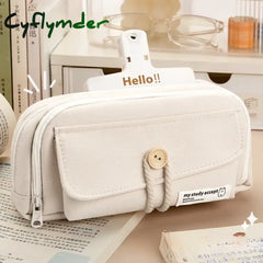 Cyflymder Back To School Pencil Case Large Capacity Pouch Handheld Pen Bag Cosmetic Portable Gift
