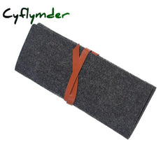 Cyflymder Back To School Portable Roll School Pencil Case Felt Cloth Pen Bag For Girls Boys Cute