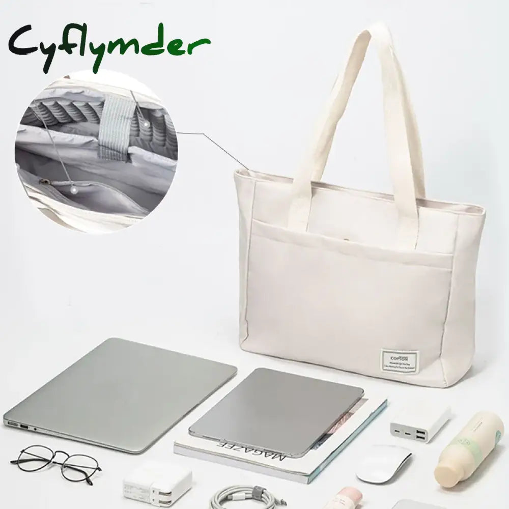 Shockproof Canvas Women Laptop Tote Bag 14 inch for Macbook Air Pro Huawei Dell ASUS Acer XiaoMi HP Notebook Handbags Briefcase