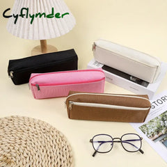 BACK TO SCHOOL Simple Pencil Case Estuches Escolares Pencilcase School Supplies Solid Color Double Zipper Trousses Scolaires Pencil Pouch