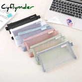 BACK TO SCHOOL Simple Transparent Mesh Pencil Case Storage Student Pencil Bag Large Capacity Pouches Stationery Cosmetic Bags