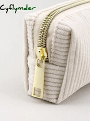 Cyflymder Back To School Solid Color Pencil Case Estuche Escolar Pouch Kalemlik Stationary Corduroy
