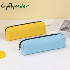 Cyflymder Back To School Solid Color Pencil Case Simple Bags For Student New Stationery School