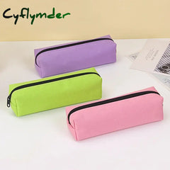 Cyflymder Back To School Solid Color Pencil Case Simple Bags For Student New Stationery School
